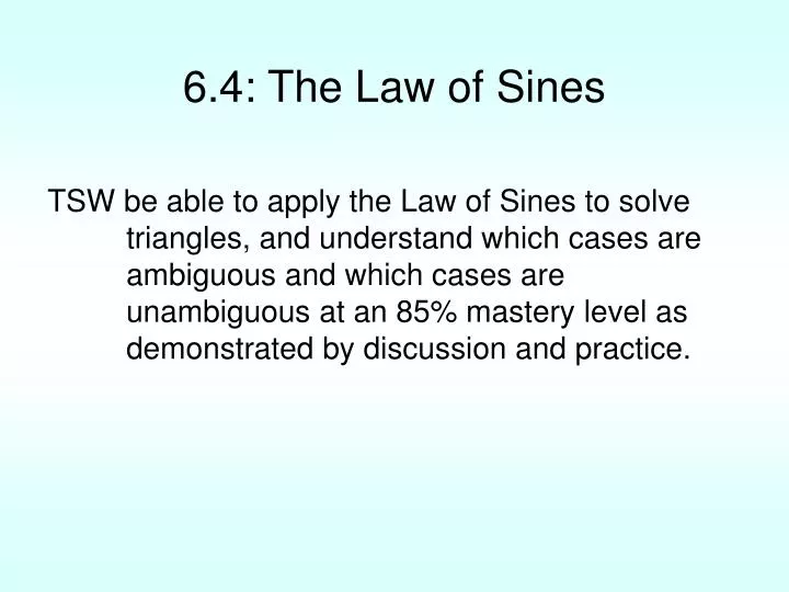6 4 the law of sines