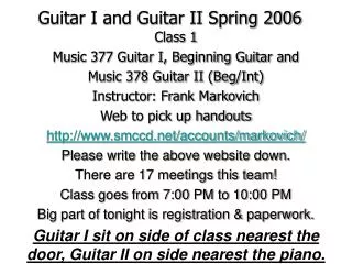 Guitar I and Guitar II Spring 2006