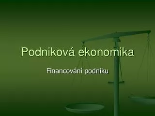 podnikov ekonomika