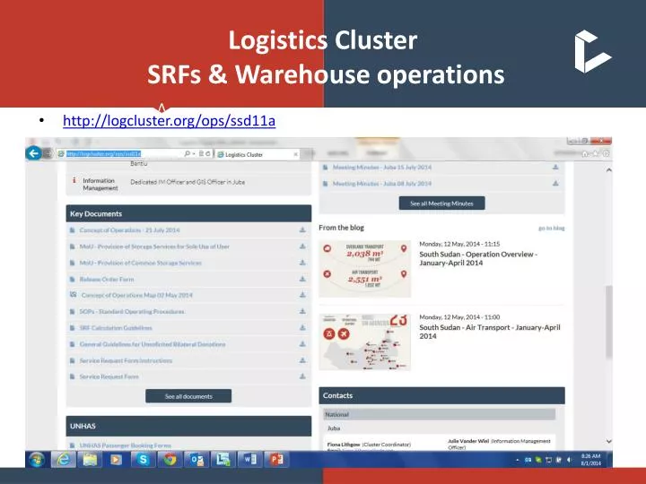logistics cluster srfs warehouse operations