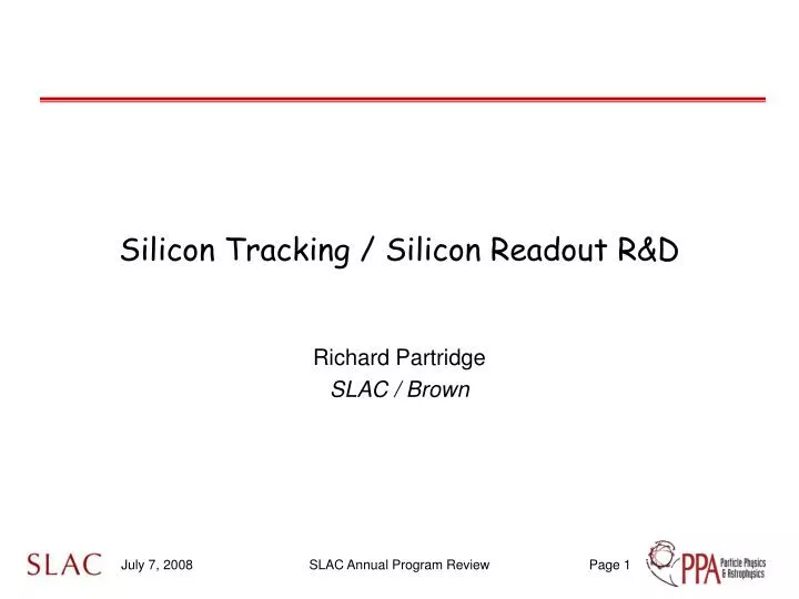 silicon tracking silicon readout r d