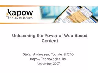 Unleashing the Power of Web Based Content