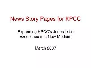 News Story Pages for KPCC