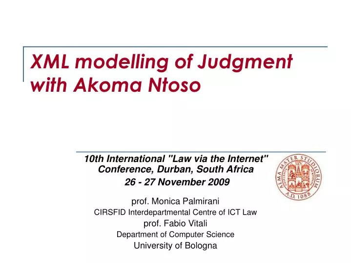 xml modelling of judgment with akoma ntoso