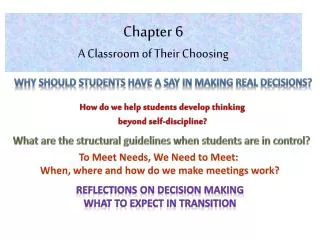 Chapter 6 A Classroom of Their Choosing