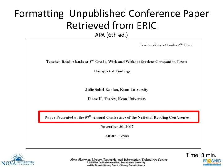 formatting eric ed unpublished conference papers