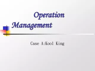 operation management