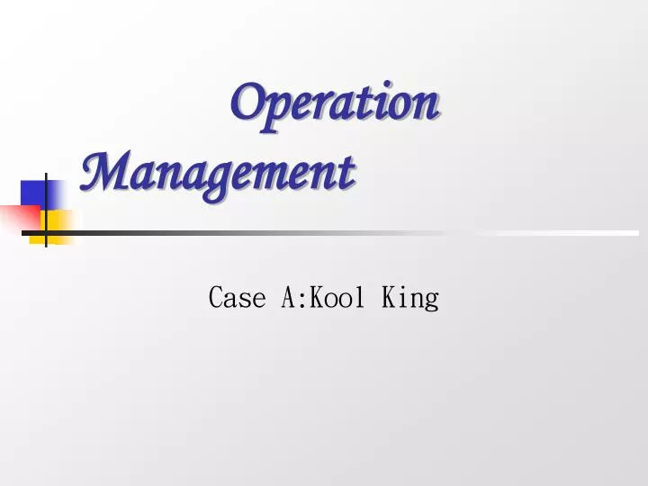 operation management