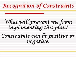 Recognition of Constraints