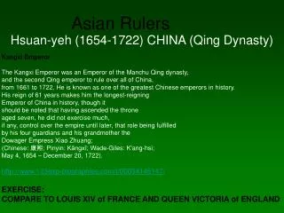 Asian Rulers