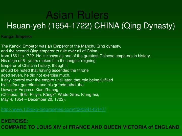 asian rulers