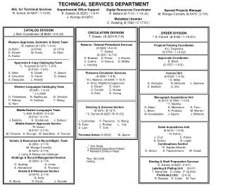 Shelving &amp; Annexes Section (8-3372 / B-13-F) * S. Dennis (8-3225 / B-10-C2)