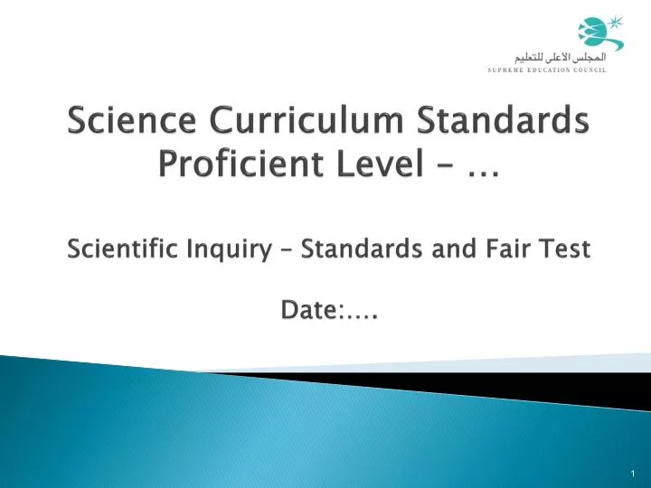science curriculum standards proficient level scientific inquiry standards and fair test date