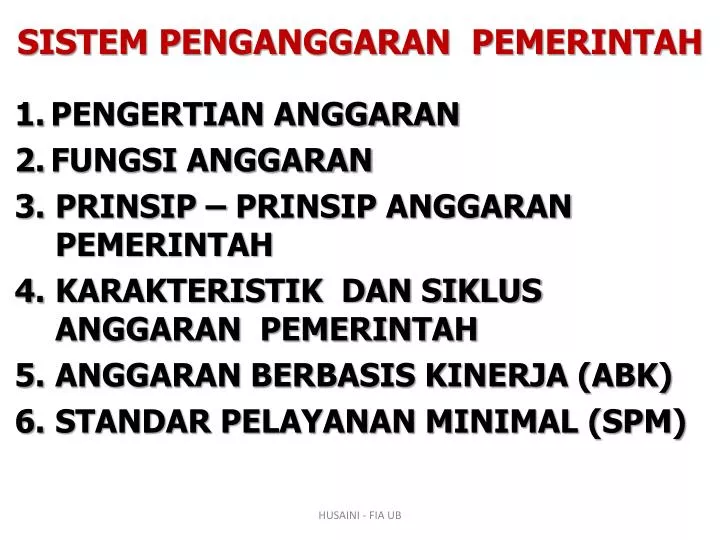 sistem penganggaran pemerintah