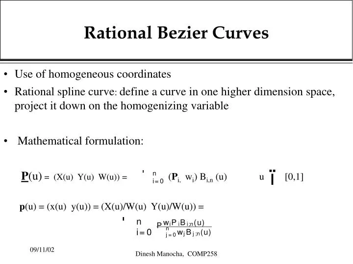 rational bezier curves