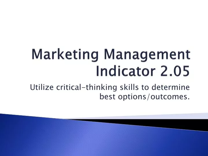 marketing management indicator 2 05