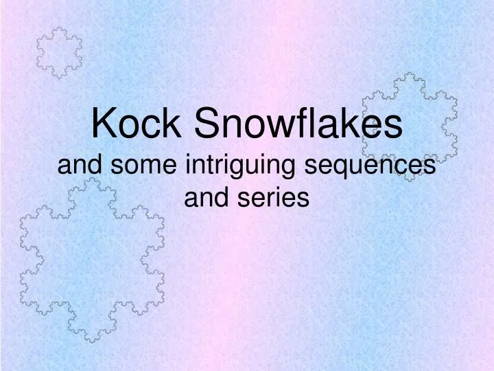 kock snowflakes and some intriguing sequences and series