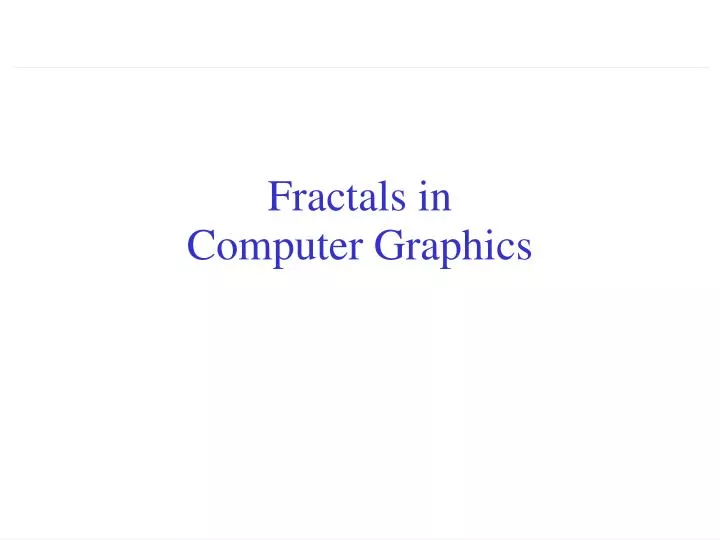 fractals in computer graphics