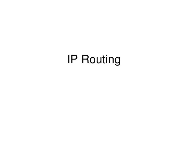 ip routing