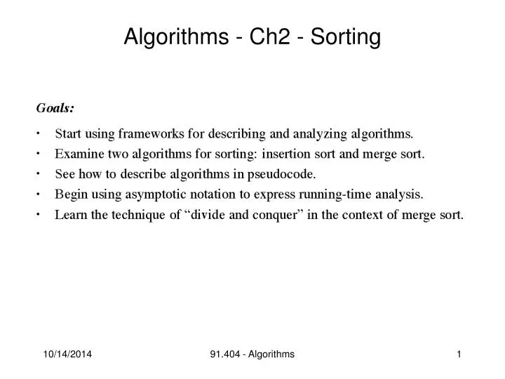 algorithms ch2 sorting