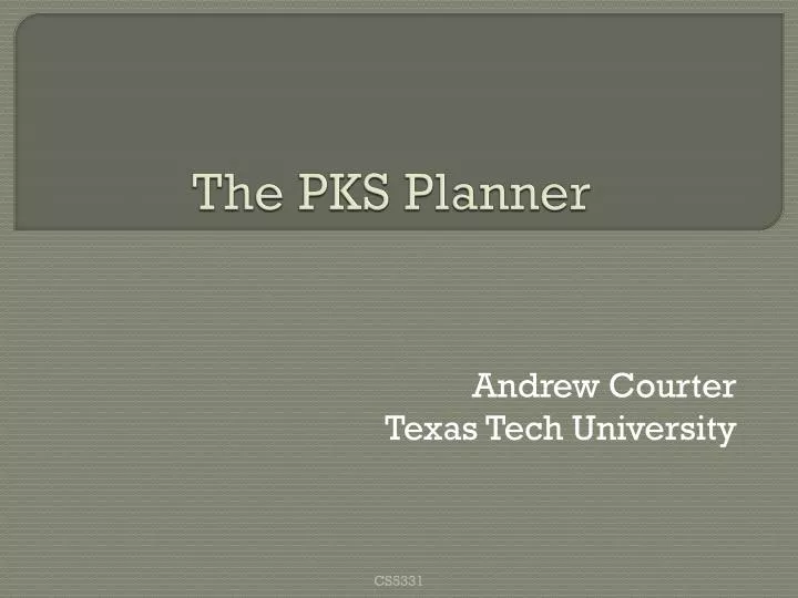the pks planner