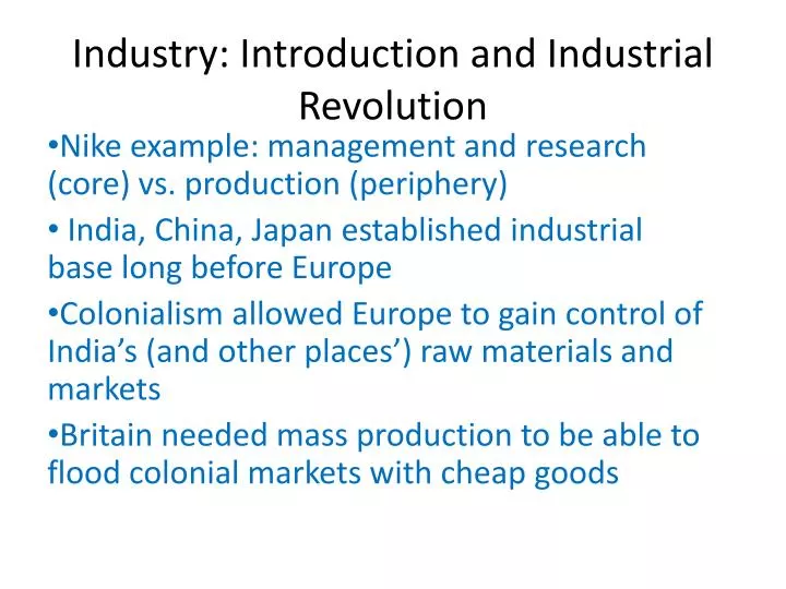 industry introduction and industrial revolution