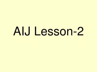 AIJ Lesson-2
