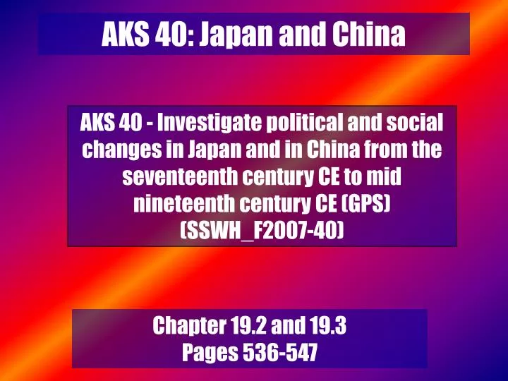 aks 40 japan and china