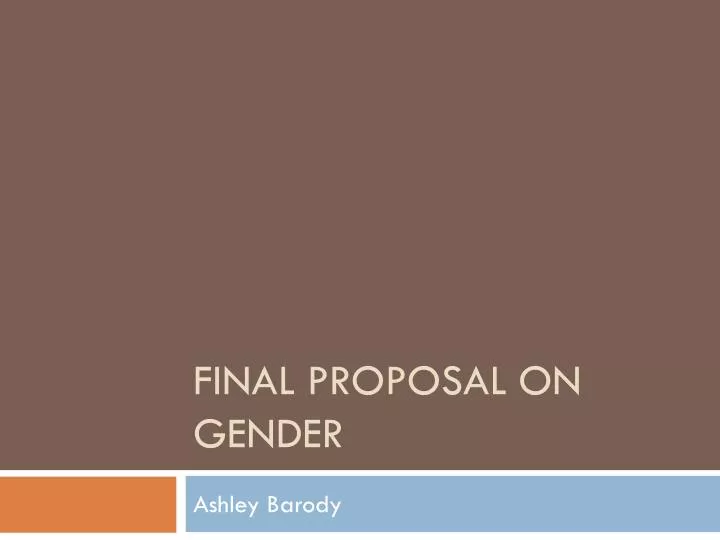final proposal on gender