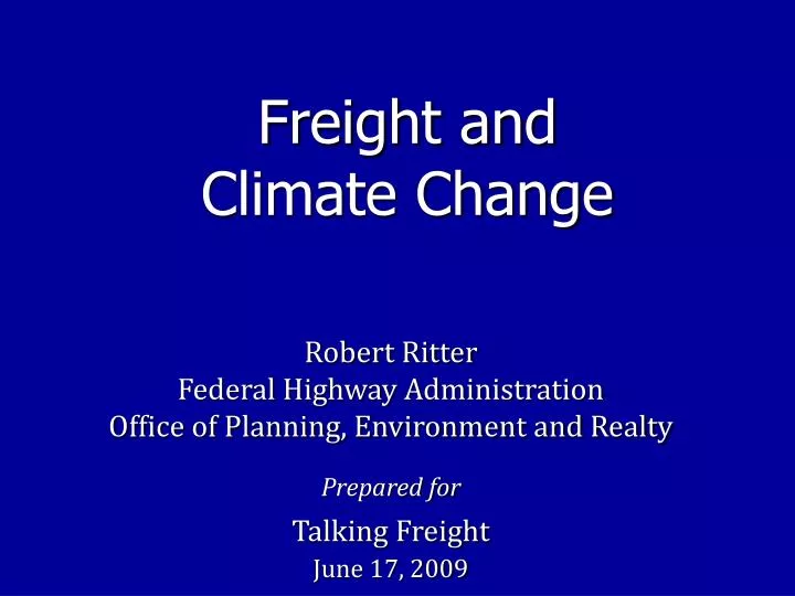 freight and climate change