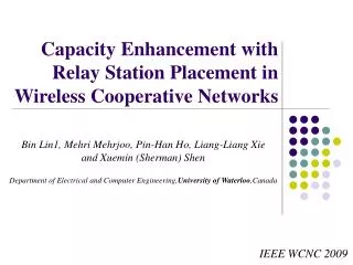 Capacity Enhancement with Relay Station Placement in Wireless Cooperative Networks