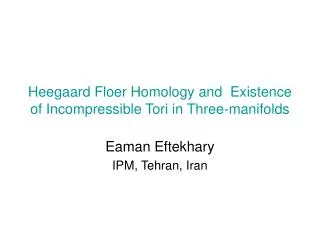 Heegaard Floer Homology and Existence of Incompressible Tori in Three-manifolds