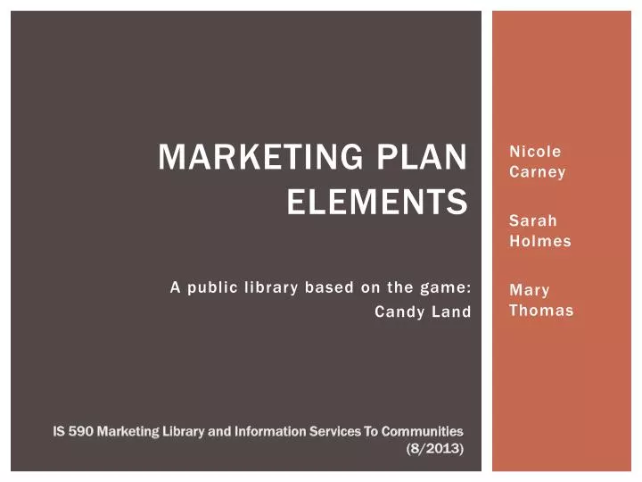 marketing plan elements