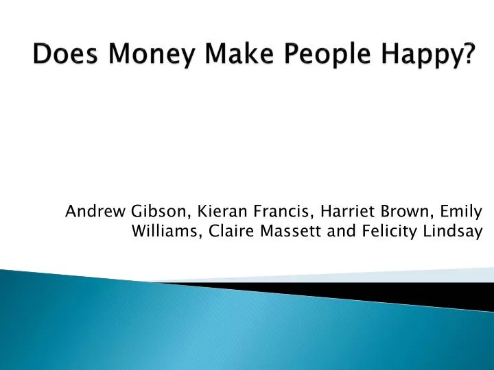 does money make people happy