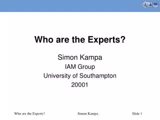Who are the Experts?