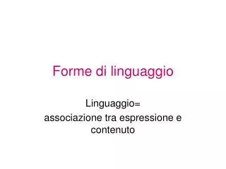 forme di linguaggio