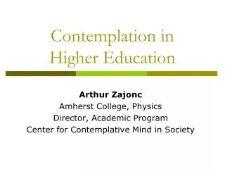 Contemplation in Higher Education