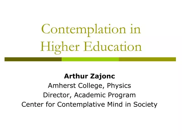 contemplation in higher education