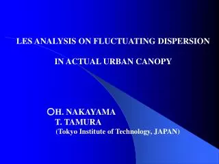 ?H. NAKAYAMA T. TAMURA (Tokyo Institute of Technology, JAPAN)