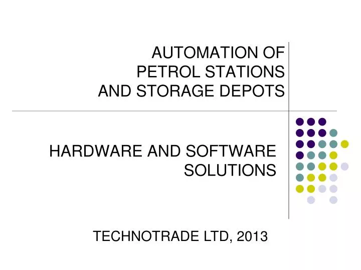 automation of petrol stations and storage depots