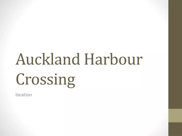 auckland harbour crossing