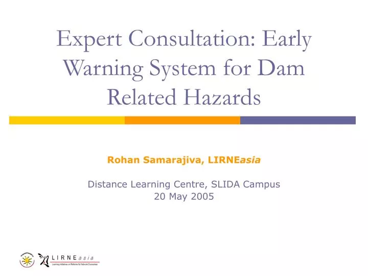 expert consultation early warning system for dam related hazards