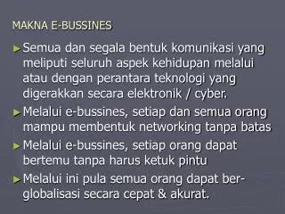 makna e bussines
