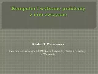 komputer i wybrane problemy z nim zwi zane