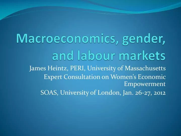 macroeconomics gender and labour markets