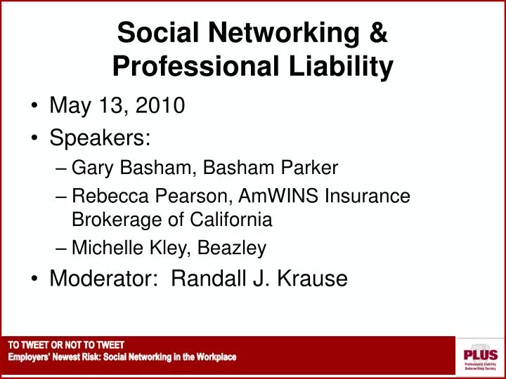 social networking professional liability