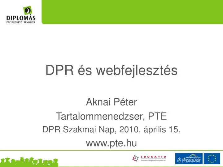 dpr s webfejleszt s