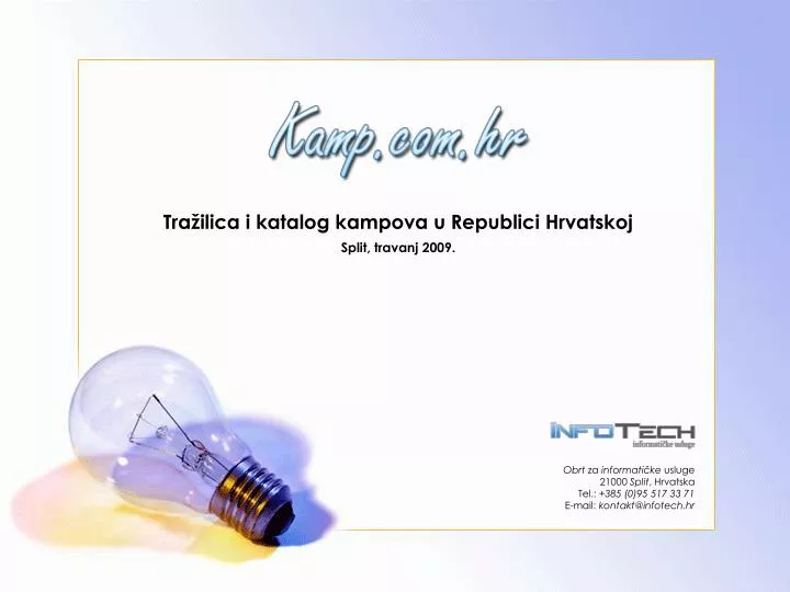 tra ilica i katalog kampova u republici hrvatskoj split travanj 2009