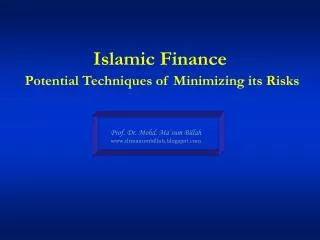 Islamic Finance Potential Techniques of Minimizing its Risks