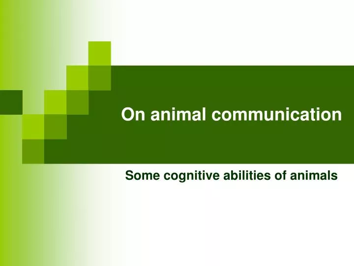 on animal communication